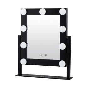 9 Bulb Vanity Mirror - Jet Black