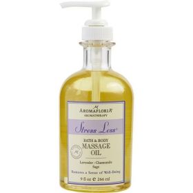 STRESS LESS by Aromafloria BATH AND BODY MASSAGE OIL 9 OZ BLEND OF LAVENDER, CHAMOMILE, AND SAGE