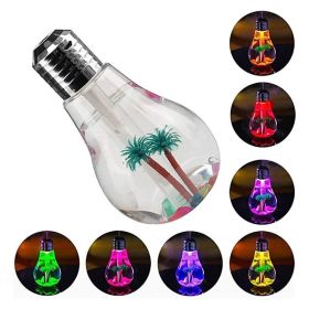 1pc 400ml Colorful Light Bulb Air Humidifier Essential Oil Diffuser Atomizer Freshener Mist Sprayer Car Home Silent Humidifier (Color: Silvery)