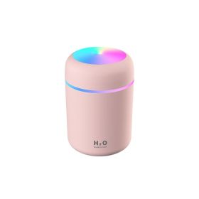 1pc Mini Air Humidifier 300ml; USB Desktop Humidifier; Ultrasonic Aromatherapy Essential Oil Diffuser; Ultra Quiet; Suitable For Car; Bedroom; Office (Color: Pink)