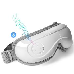 VEVOR Heated Eye Massager Eye Care Device 5 Modes Bluetooth Music 180° Foldable (Color: White, Control Type: Push-button)